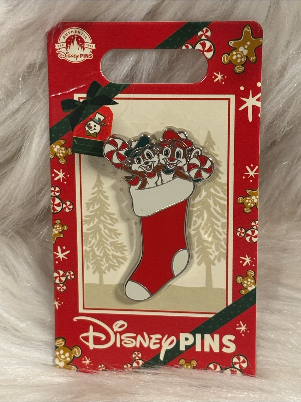 Disney's Chip And Dale Christmas Stocking Holiday Collection Pin